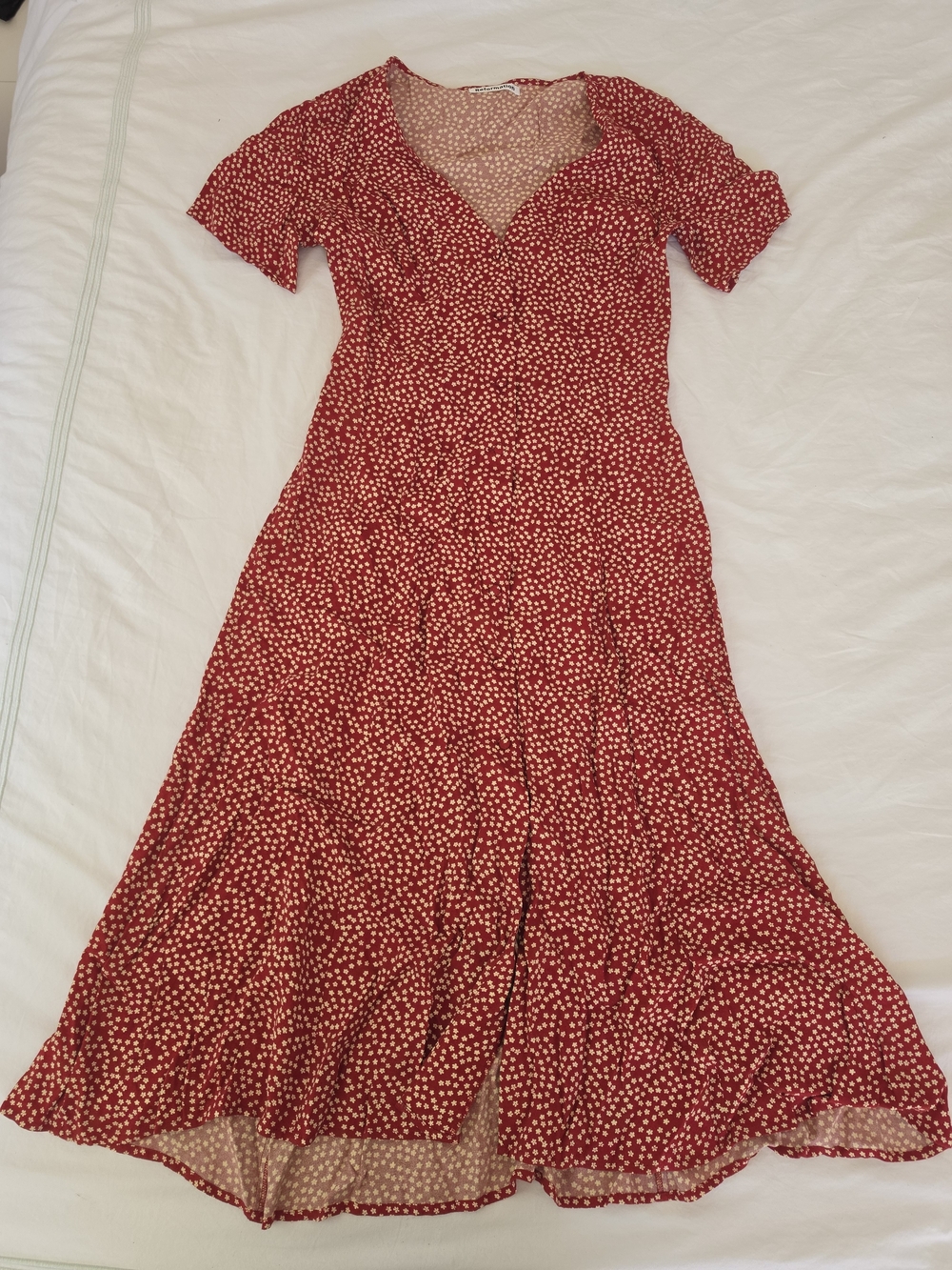Reformation Red Floral Midi Dress